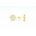 Women's Ear tops studs Earrings yellow Gold Plated Zircon round star design